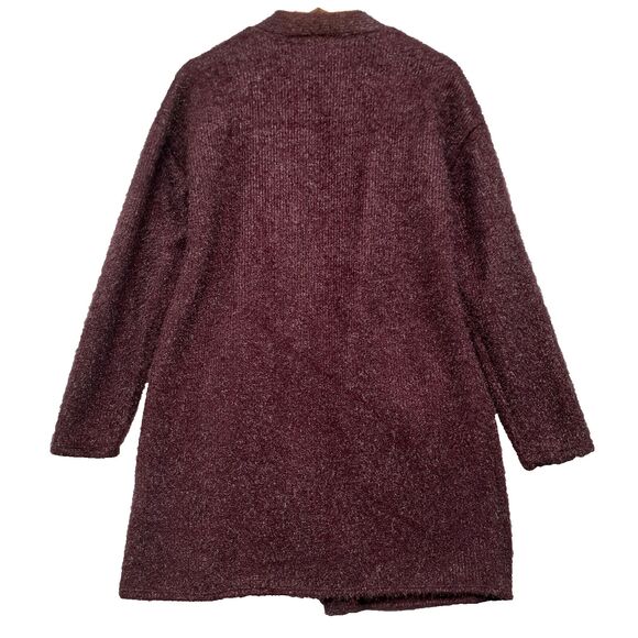 The Zig Zag Stripe XL Plum Purple Sparkly Soft Open Cardigan with Pockets - Picture 6 of 7